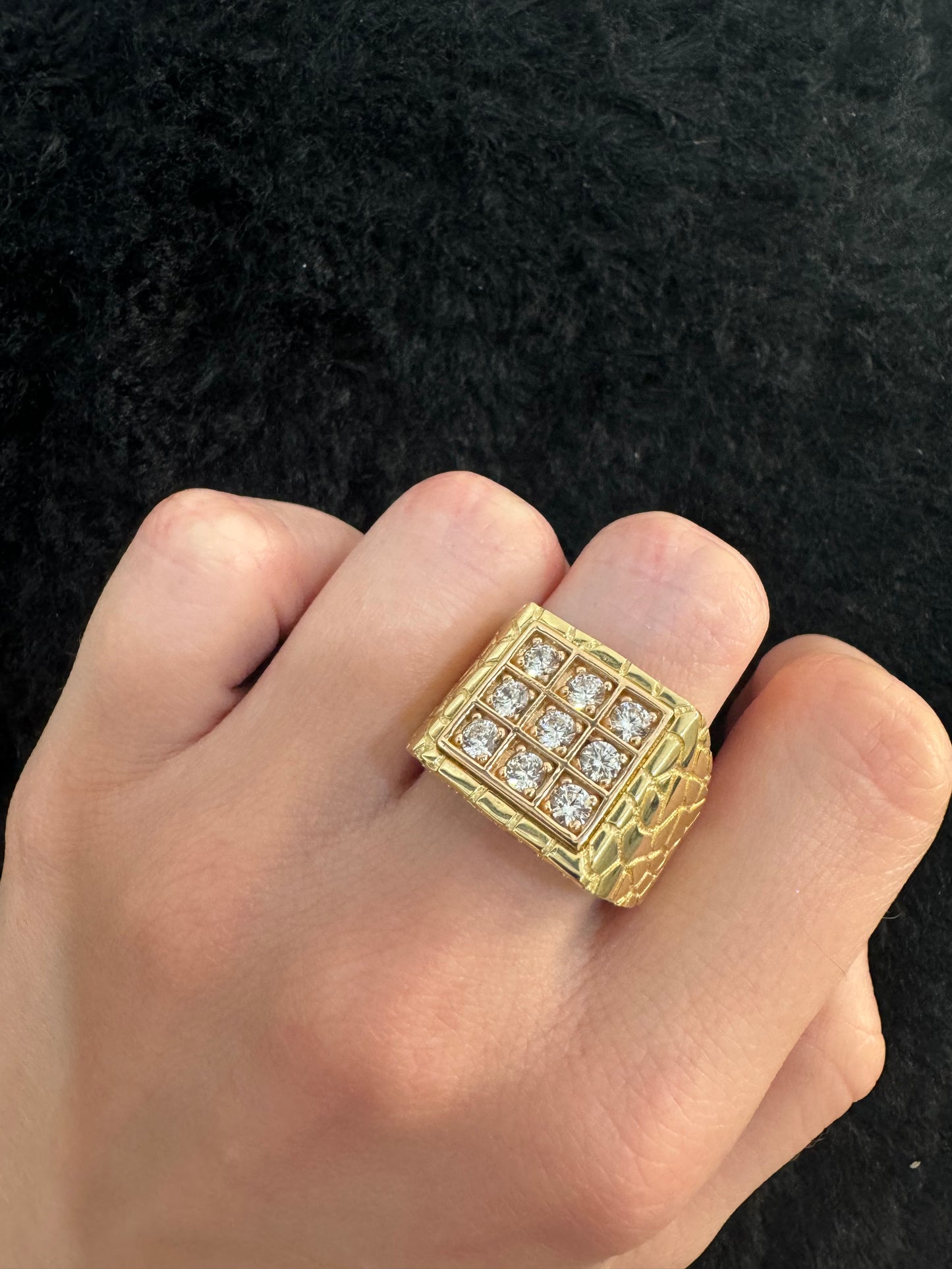 14K Square with rose gold detail Ring