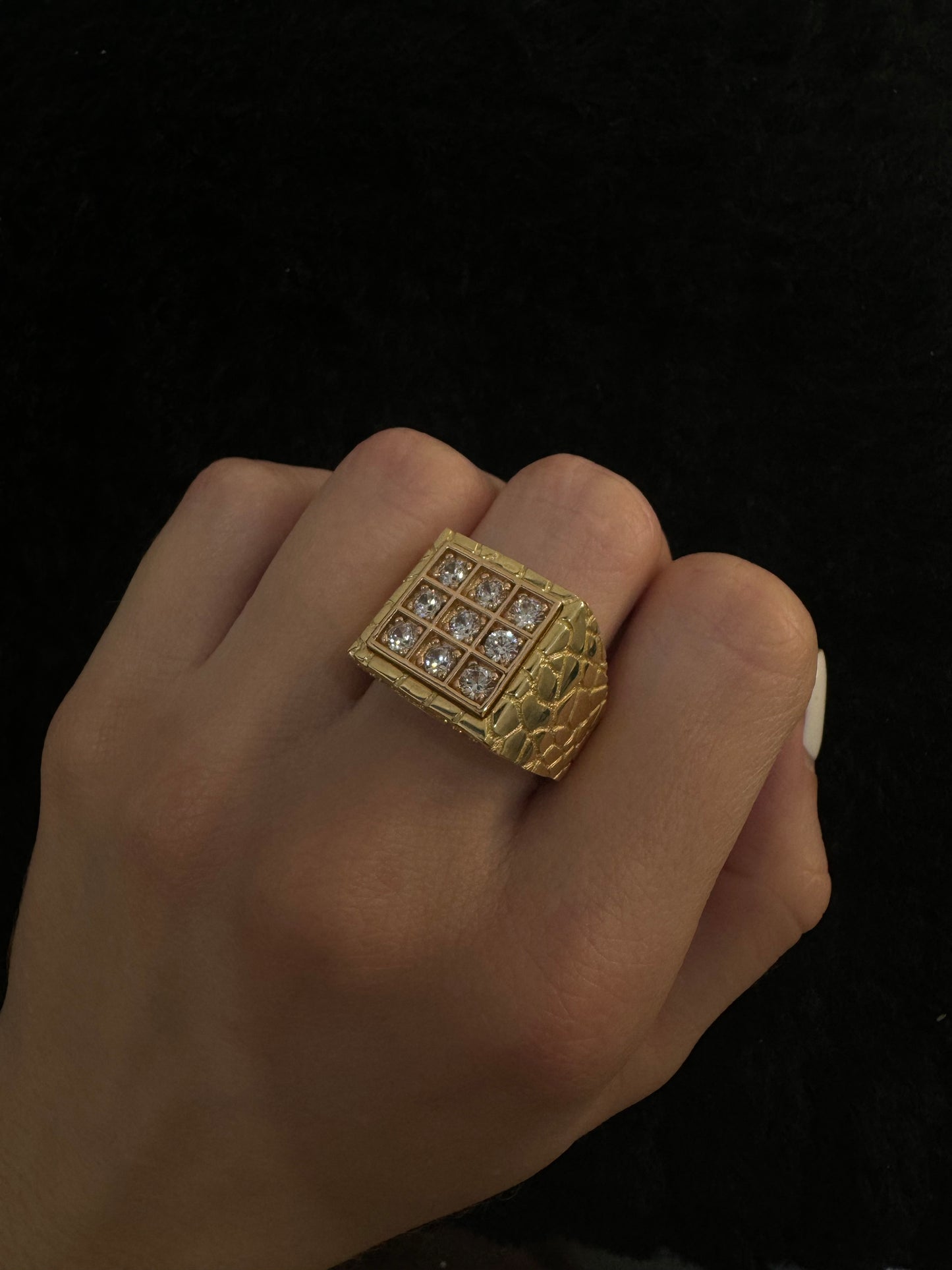 14K Square with rose gold detail Ring