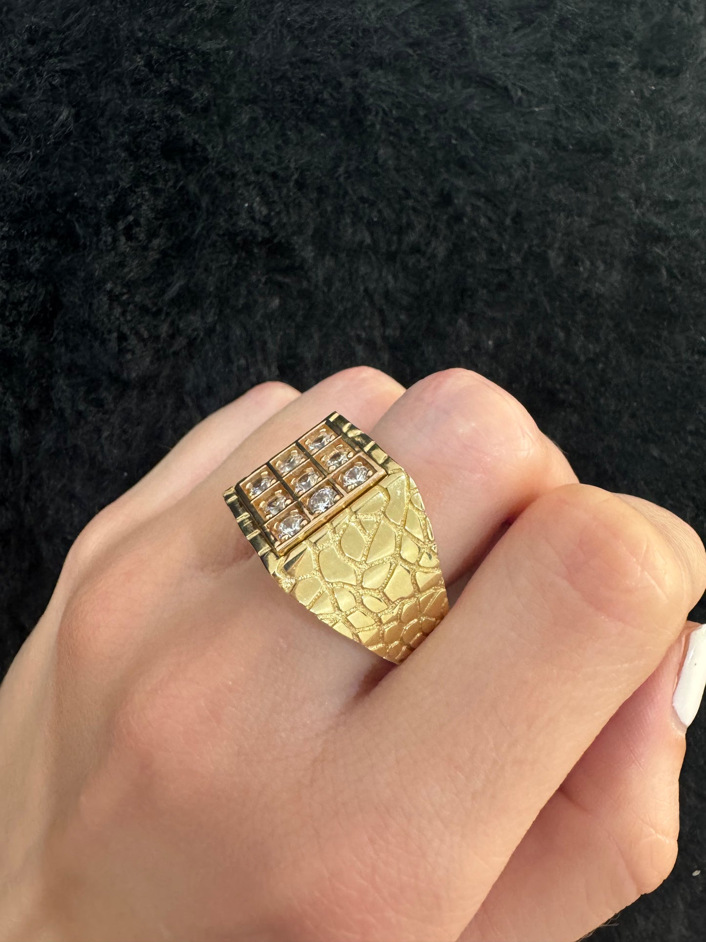 14K Square with rose gold detail Ring