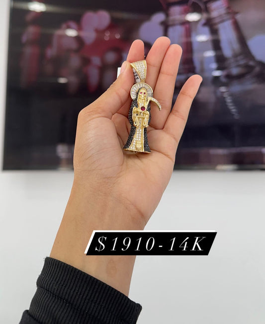 14K Santa Muerte Charm