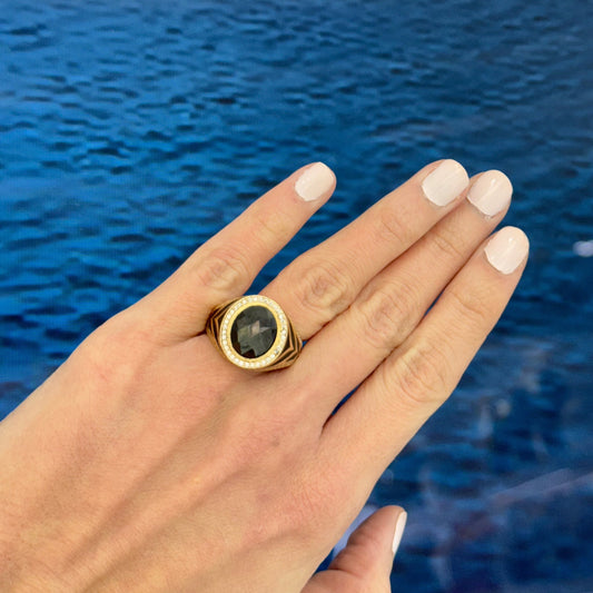 14K Black Stone Ring