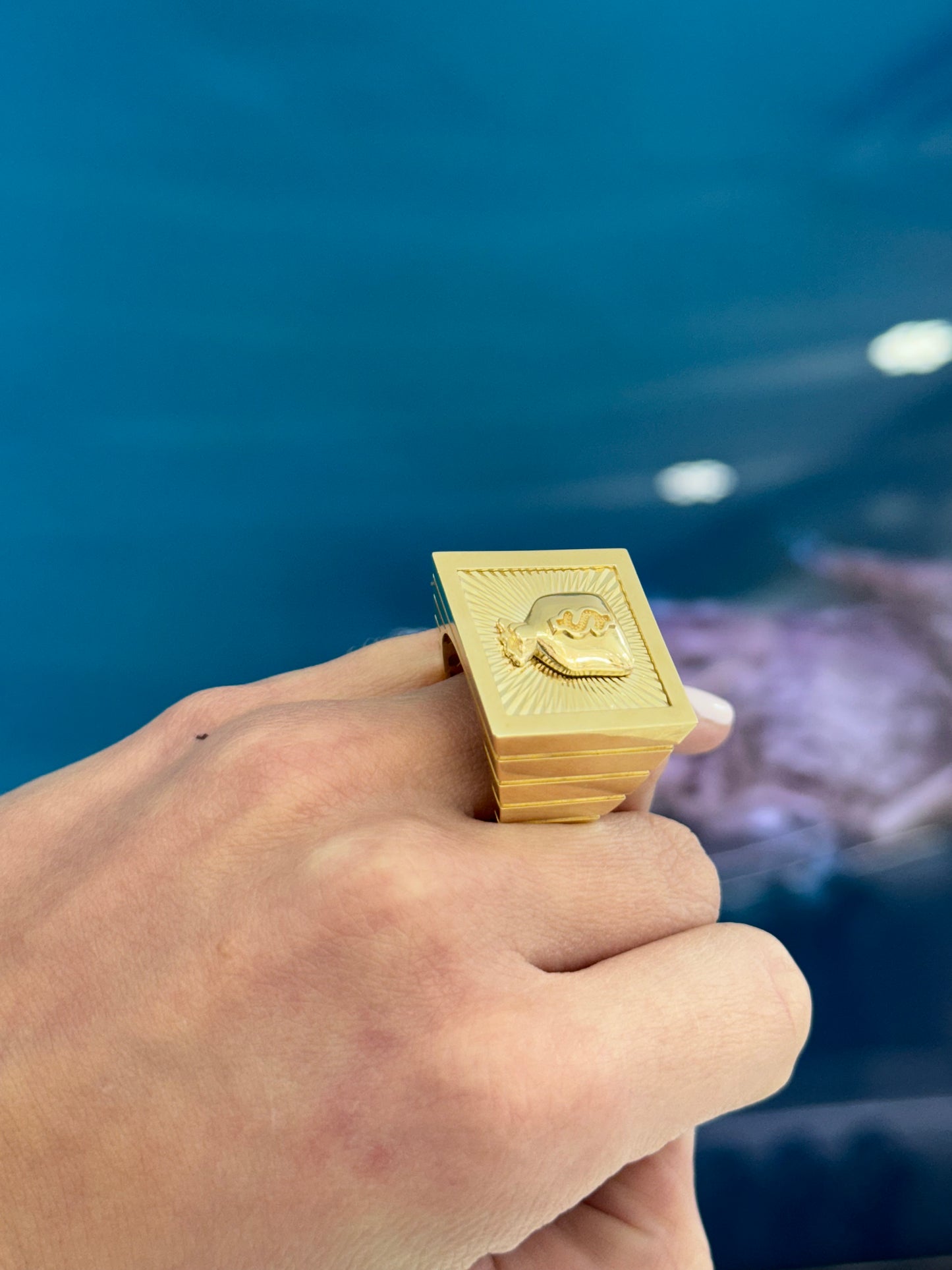 10K Square Money Ring