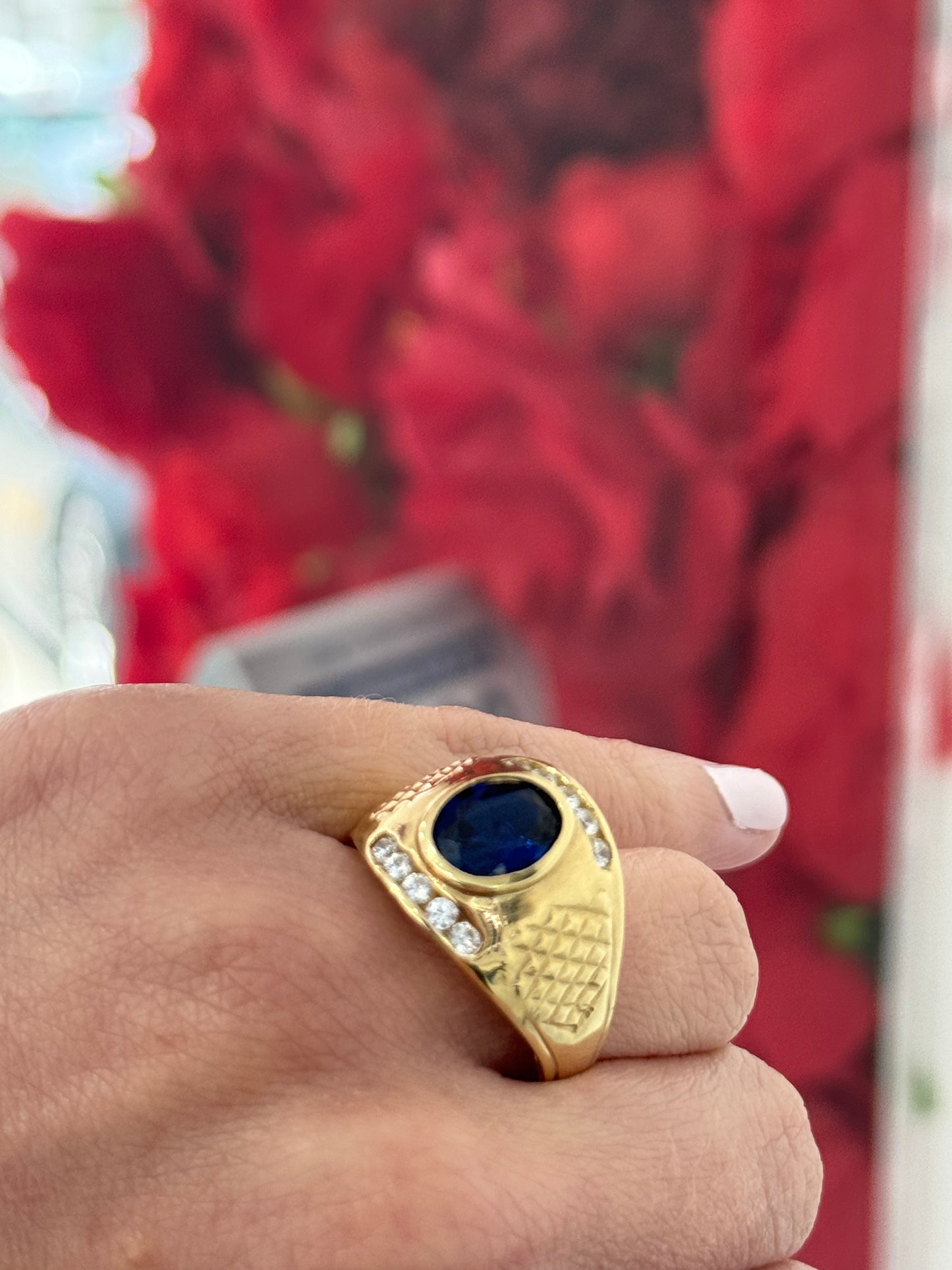 10K Blue Stone Ring