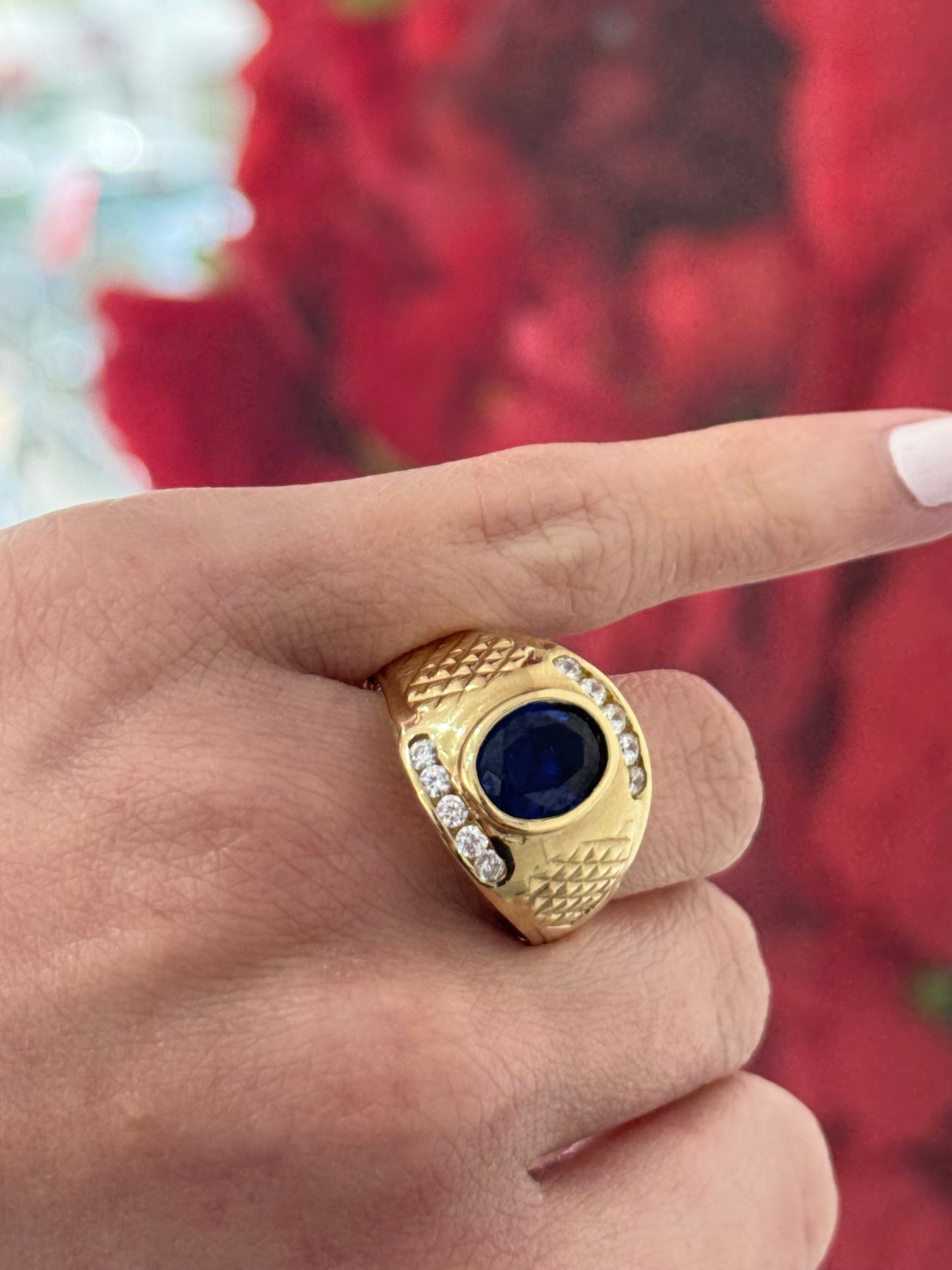 10K Blue Stone Ring